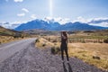 Girl looking at beautiful scenery