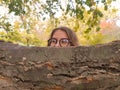 A girl looking doubtfully at something Royalty Free Stock Photo