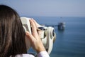 Girl looking the sea Royalty Free Stock Photo