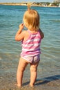 girl looks at the sea Royalty Free Stock Photo