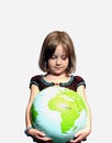 Girl looks at world with wonder Royalty Free Stock Photo