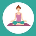 Girl In Lotus Yoga Position. Vector Royalty Free Stock Photo