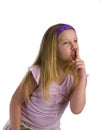 Girl Loudly Hushing Royalty Free Stock Photo