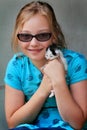 Girl Loves Kitty Royalty Free Stock Photo