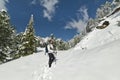 Girl loves Snow Climbing in the Dolomites