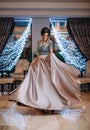 Girl in a luxurious, evening dress Royalty Free Stock Photo