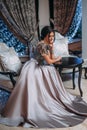 Girl in a luxurious, evening dress Royalty Free Stock Photo