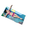 Girl lying on beach towel