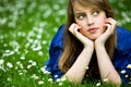 Girl lying on the grass Royalty Free Stock Photo