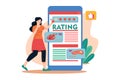 Girl Make Rating On The Food App Royalty Free Stock Photo