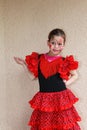 A girl with make-up dancing flamenco Royalty Free Stock Photo