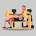 Girl makes the bench press