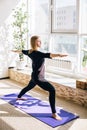 Girl makes pose asana. Royalty Free Stock Photo