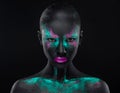 Girl Makeup pink blue black eye colors space