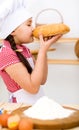 Girl making bread Royalty Free Stock Photo