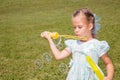 Girl Making Bubbles Royalty Free Stock Photo