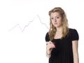 Girl making a diagram Royalty Free Stock Photo