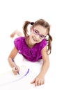 Girl making drawings Royalty Free Stock Photo