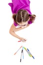 Girl making drawings Royalty Free Stock Photo