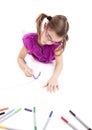 Girl making drawings Royalty Free Stock Photo