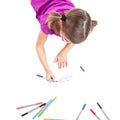 Girl making drawings Royalty Free Stock Photo