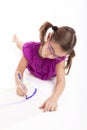 Girl making drawings Royalty Free Stock Photo