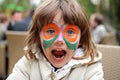 Girl making face painting - Butterfly Royalty Free Stock Photo