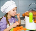 Girl making fresh juice Royalty Free Stock Photo