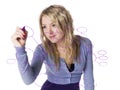 Girl making a mindmap Royalty Free Stock Photo