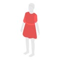 Girl mannequin dress icon, isometric style