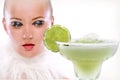 Girl and Margaritas with lime Royalty Free Stock Photo