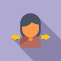 Girl market share icon flat vector. Segment chart