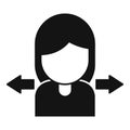 Girl market share icon simple vector. Segment chart