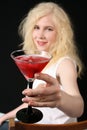 Girl with Martini Royalty Free Stock Photo