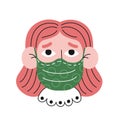 Girl in a mask. Covid-19 coronavirus vector illustration