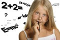 The girl and mathematical formulas