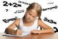 The girl and mathematical formulas