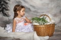 Girl with may-lilies Royalty Free Stock Photo