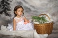 Girl with may-lilies Royalty Free Stock Photo