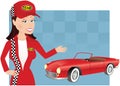 Girl mechanic and car Royalty Free Stock Photo