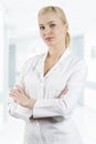 Girl in medical suit Royalty Free Stock Photo