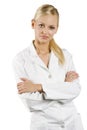 Girl in medical suit Royalty Free Stock Photo