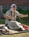 Girl in medieval dress clothes