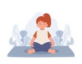 girl meditating in lotus pose.meditation for children. Royalty Free Stock Photo