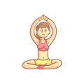 Girl In Meditation Yoga Pose Royalty Free Stock Photo