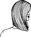 Girl with medium length hair, square haircut