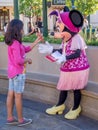 Girl meeting Minnie Mouse at Disney Royalty Free Stock Photo