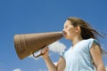 Girl and megaphone