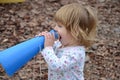 Girl with megaphone Royalty Free Stock Photo