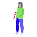 Girl menstruation icon isometric vector. Woman menopause